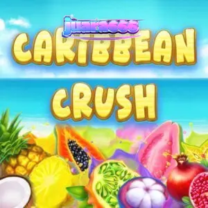 Tampilan visual slot Caribbean Crush dengan tema tropis dan simbol buah-buahan yang cerah.